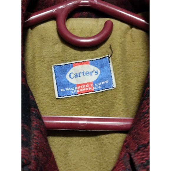 Vintage Carter's Red & Black Wool Hunting Coat Measures Approx. 21" x 31" - Picture 4 of 8